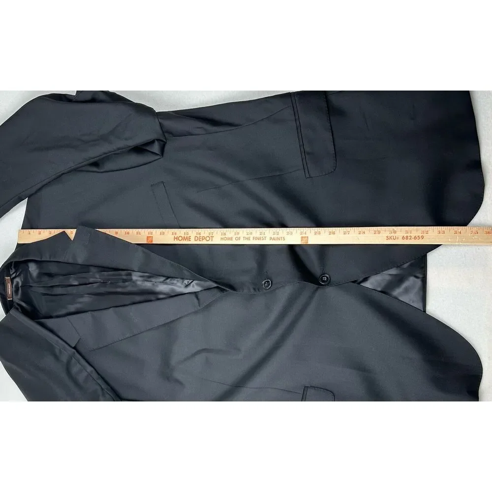 NWT Peter Millar Men's Flynn Suit Jacket 54T Black Classic Fit Solid Wool Blazer
